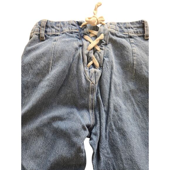 Urban Outfitters BDG Mid Rise Wide Leg Jeans Lace Up Denim Sz 26 X 32 Y2K - Picture 8 of 16